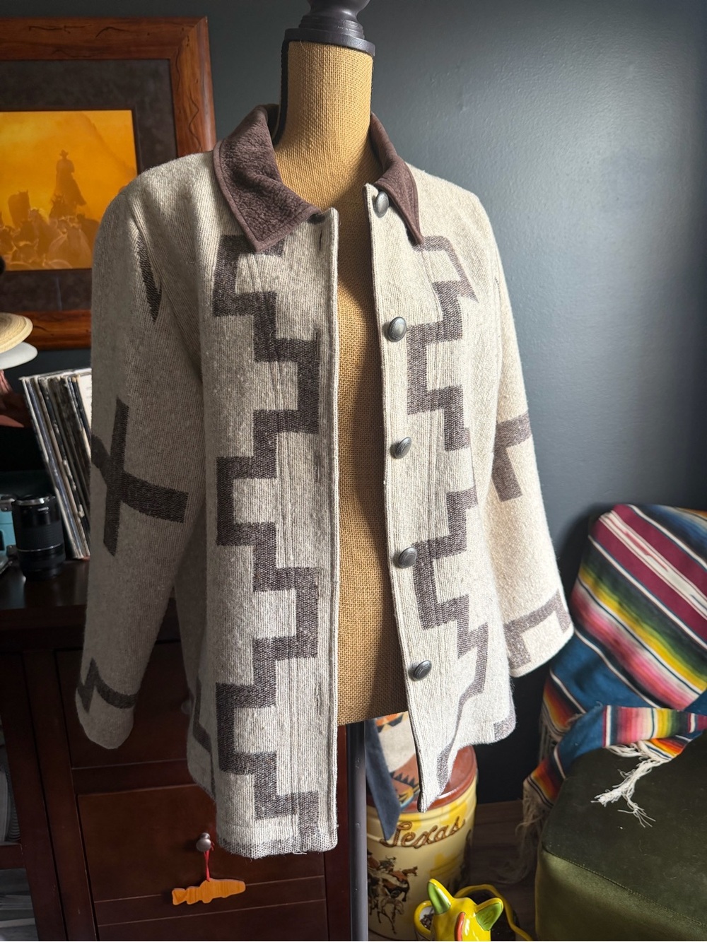 Women's Saddle Ridge Wool Blend Jacket - Cream & Brown